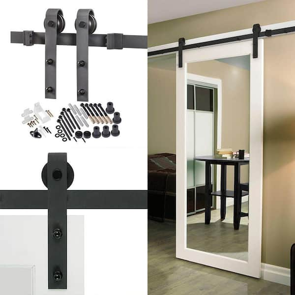 National Hardware Matte Black Indoor/Outdoor Barn Door Lock