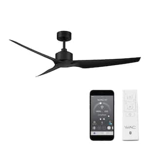 Stella 60 in. Indoor and Outdoor 3-Blade Smart Matte Black Ceiling Fan with Remote Control