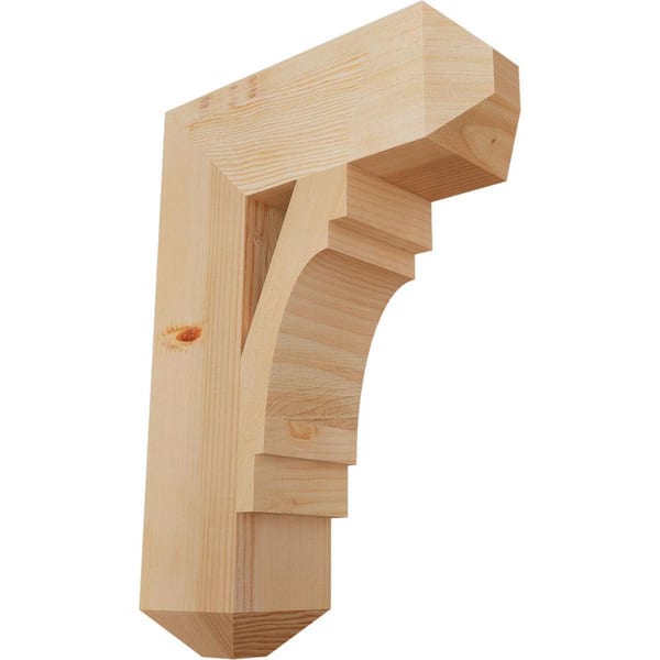 Ekena Millwork 5.5 in. x 26 in. x 18 in. Douglas Fir Merced Craftsman Smooth Bracket
