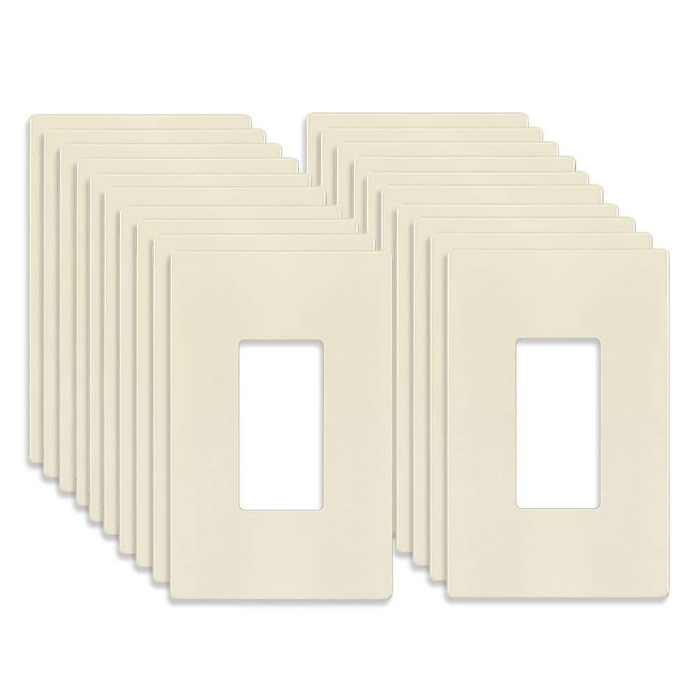 1-Gang Midsize, Light Almond Decorator/Rocker, Plastic Polycarbonate, Screwless Wall Plate (20-Pack) price history on PriceWatchPro