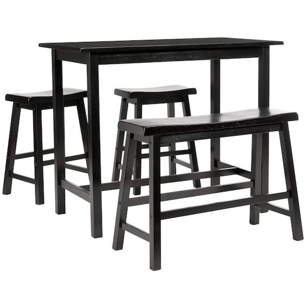 SAFAVIEH Ronin 4-Piece Black Bar Table Set