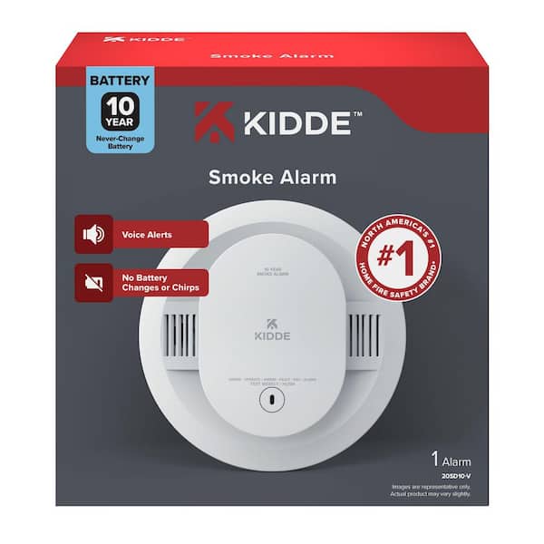 10-Year Battery Powered Smoke Detector with Photoelectric Sensor and Voice Alerts 21033065