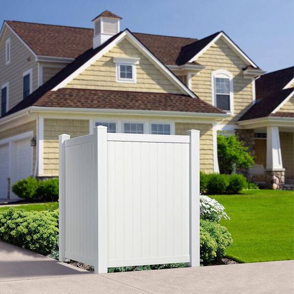 4.5 ft. H x 3.5 ft. W White Vinyl Privacy Corner Accent Fence Panel Kit 4.5 ft. H x 3.5 ft. W White Vinyl Privacy Corner Accent Fence Panel Kit