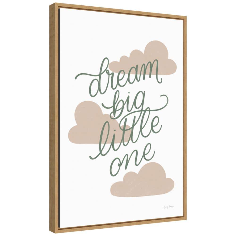 Dream Big Little One Beige and Green Canvas Nursery Print