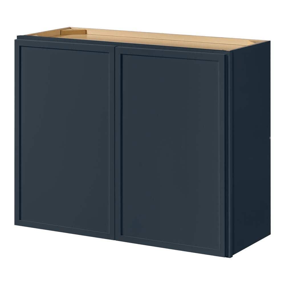 Leyton 30 in. W x 15 in. D x 24 in. H Ready to Assemble Plywood Slim Shaker Wall Bridge Kitchen Cabinet in Ink Blue price history on PriceWatchPro