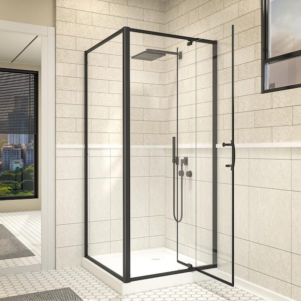 Xspracer 36 in. W x 71 in. H Corner Pivot Framed Corner Shower