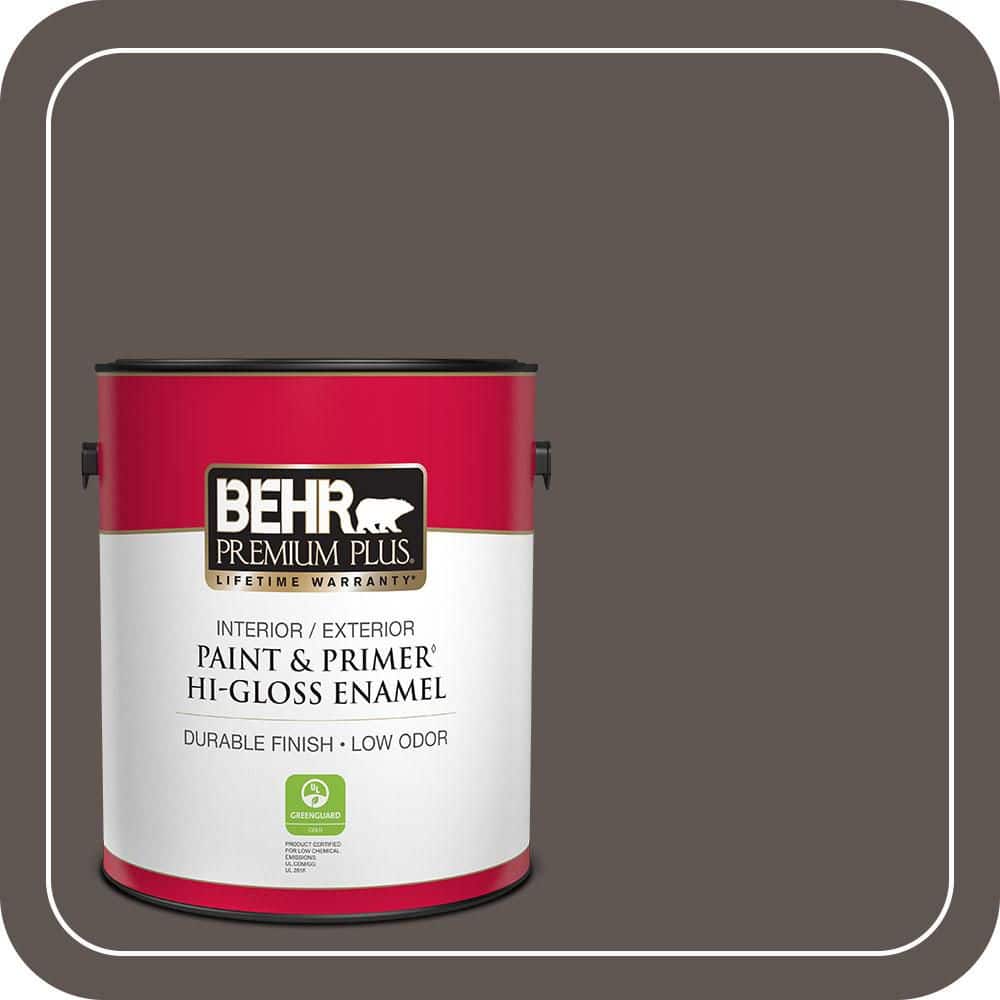 1 gal. #N140-7 Timber Brown Hi-Gloss Enamel Interior/Exterior Paint & Primer price history on PriceWatchPro