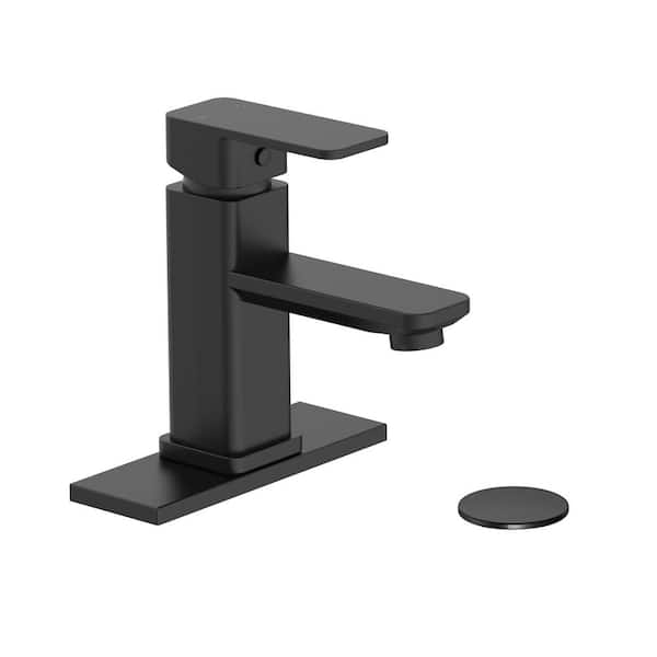 Glacier Bay Single-Handle Single-Hole Bathroom Faucet in Matte Black