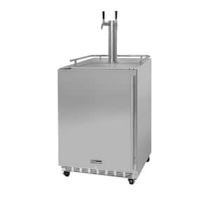 Digital Commercial Outdoor Full Size Beer Keg Dispenser with X-CLUSIVE Dual Tap Commercial Direct Draw Kit Left Hinge