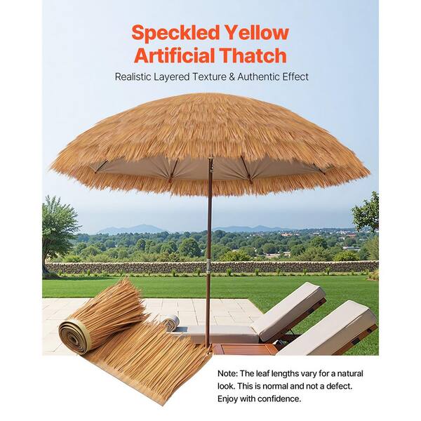 Artificial Thatch Grass Roof, 1.3 x 32.8 ft., Bar Hut Skirt Thatch Roofing Roll, Waterproof, Universal Stand