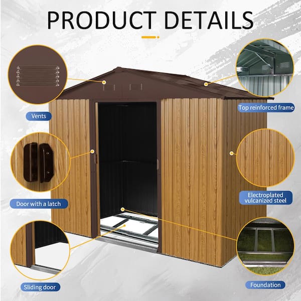 Storhaus 8 ft. W x 4 ft. D Outdoor Metal Storage Shed with