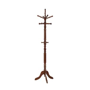 Cappuccino Wood Coat Rack with Spinning Top