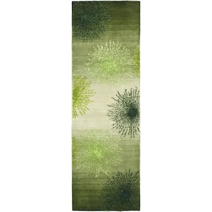 Soho Green/Multi 3 ft. x 6 ft. Floral Runner Rug