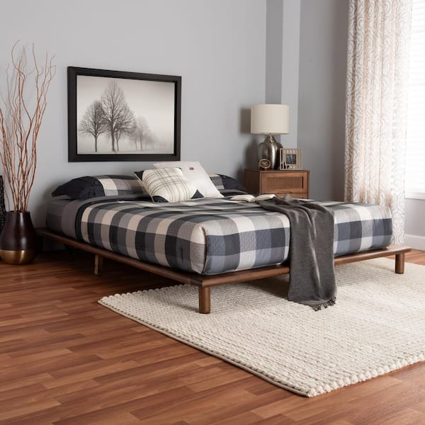 Baxton Studio Alivia Brown Wood Frame King Size Platform Bed 238