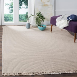Montauk Ivory/Gray 8 ft. x 8 ft. Multi-Striped Solid Color Square Area Rug