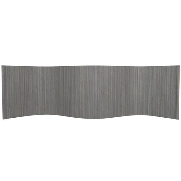 Red Lantern Bamboo Wave 24 in. Grey Room Divider