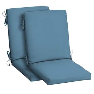 20 in. x 20 in. High Back Outdoor Dining Chair Cushion in French Blue Texture (2-Pack)