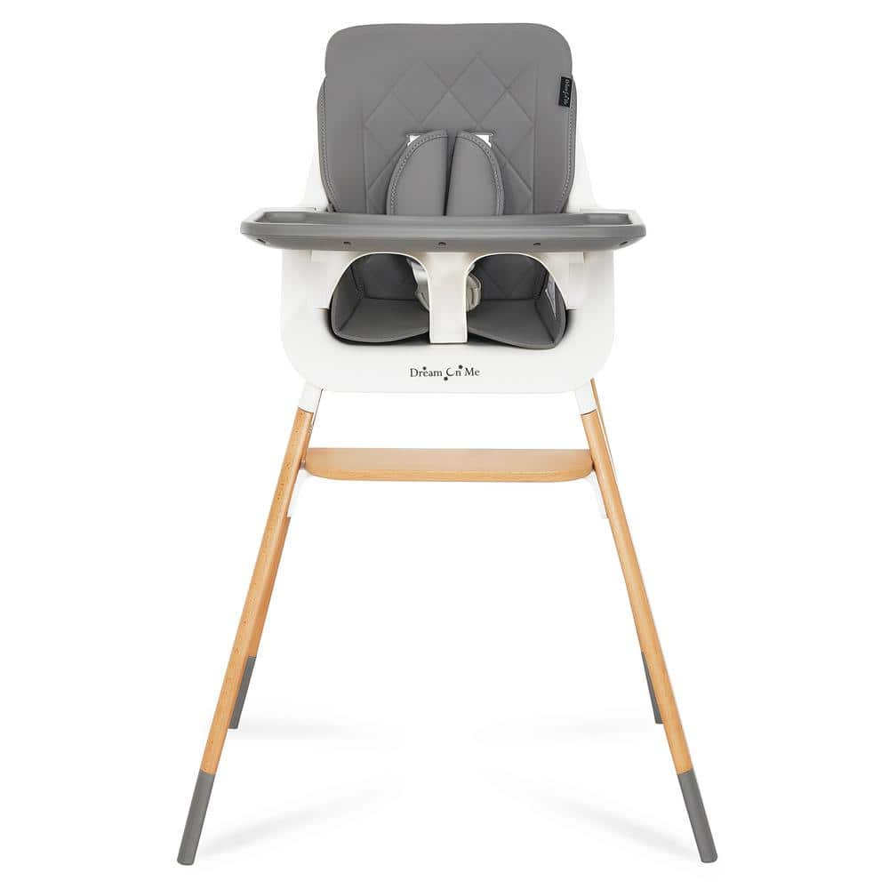 Dream On Me Nibble Light Gray Convertible 2-in-1 wooden Highchair 252-LG -  The Home Depot