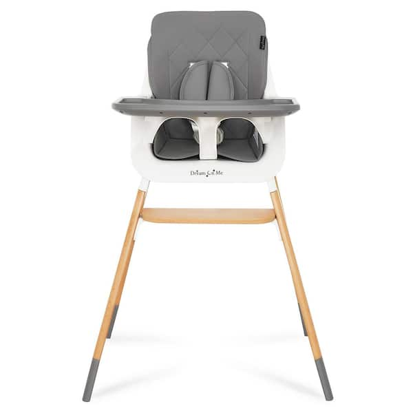 Dream On Me Nibble Light Gray Convertible 2-in-1 wooden Highchair 252 ...