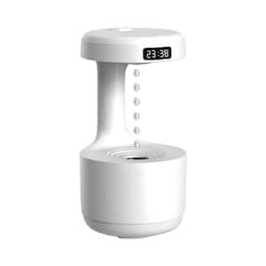 0.21 Gal. Anti-Gravity Air Humidifier Water Drop Aromatherapy with Clockwork Drip Diffuser, Levitating Drip in White