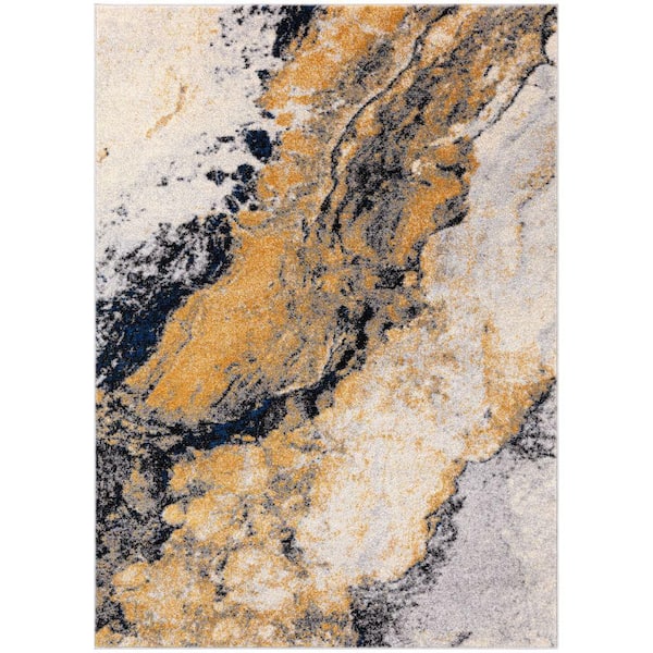 Nourison Passion Ivory Multicolor 5 ft. x 7 ft. Abstract Contemporary Area Rug