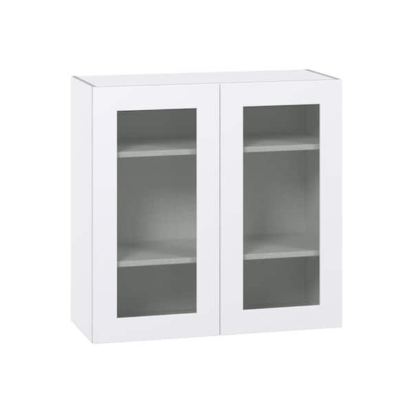 Roseland 36 in. W x 14 in. D x 35 in. H Assembled Shaker Glass Door Specialty Wall Kitchen Cabinet in Warm White