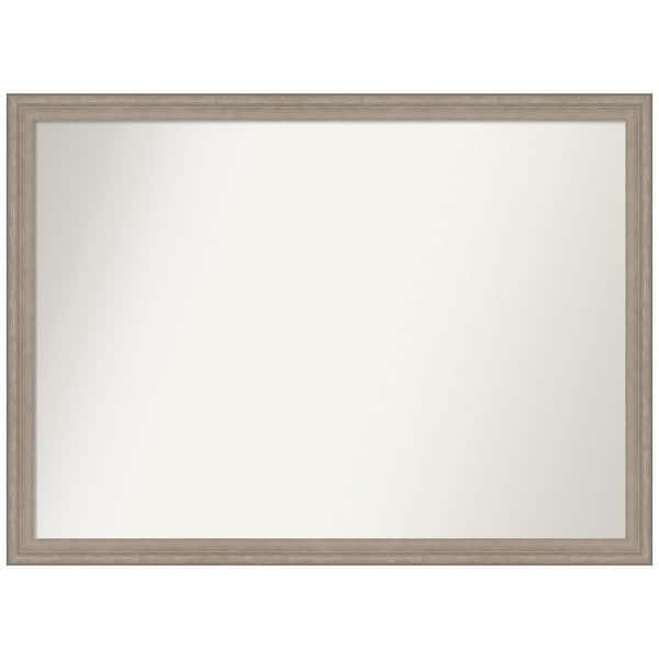 Amanti Art Curve Greywash 41 in. W x 30 in. H Non-Beveled Wood Bathroom Wall Mirror in Gray