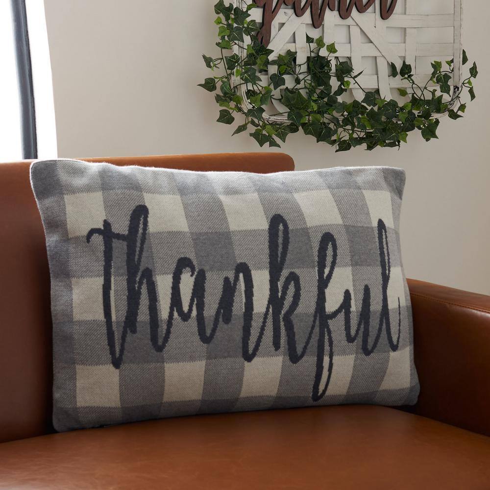 Beige and Mustard Cotton Rectangular Thanksgiving Pillow