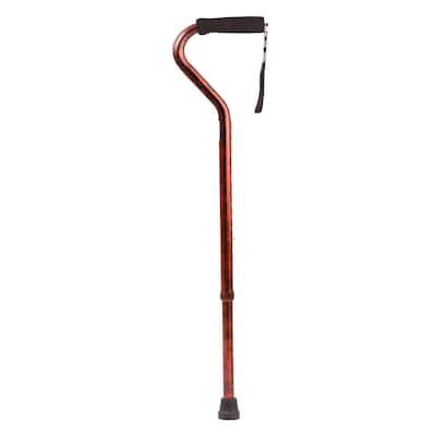 Lightweight Adjustable Foot Cane with Offset Handle in Copper Swirl