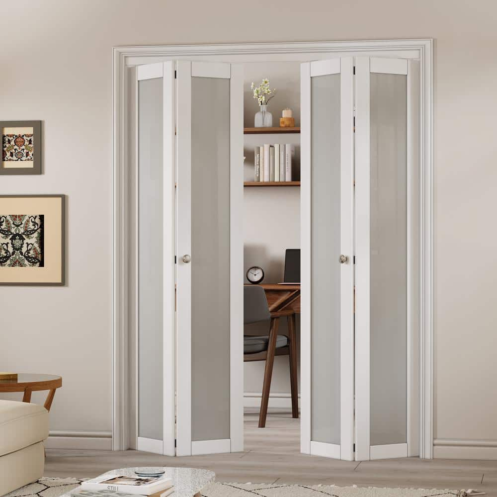 ARK DESIGN 60 in. x 80 in. 1-Lite Tempered Frosted Glass and Solid Core ...