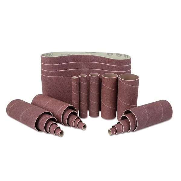 WEN 4 in. x 24 in. 120-Grit Combination Belt and Sleeve Sandpaper Set (24-Pack)
