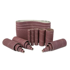 24 in. x 4 in. 240-Grit Combination Belt and Sleeve Sandpaper Set (24-Pack)