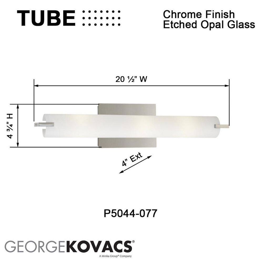 Chrome 3-Light Dimmable Etched Opal Glass Bath Bar