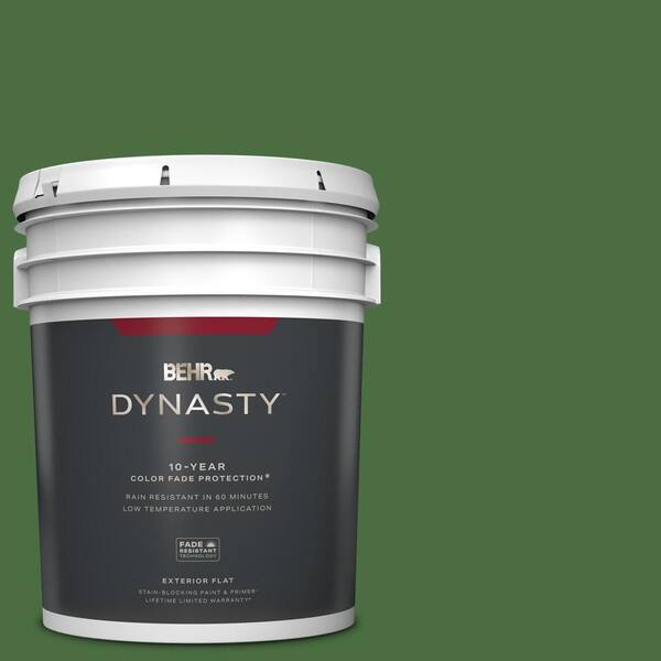 BEHR DYNASTY 5 gal. #S-H-440 Pine Scent Flat Exterior Stain-Blocking Paint & Primer