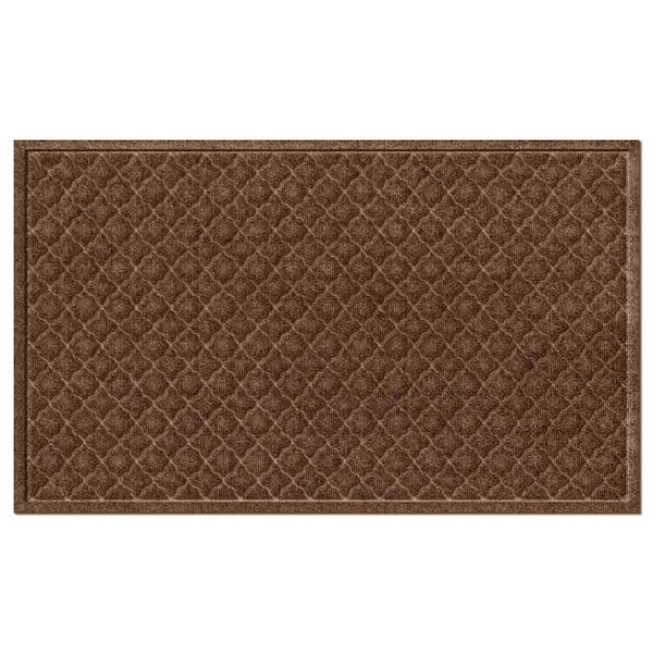 Bungalow Flooring Waterhog Cordova 34 in. x 52 in. PET Polyester Indoor Outdoor Mat Dark Brown