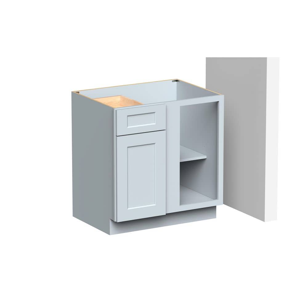 33 in. W x 24 in. D x 34.5 in. H Plywood Ready to Assemble Corner Base Kitchen Cabinet in Dove Gray with Hardware price history on PriceWatchPro