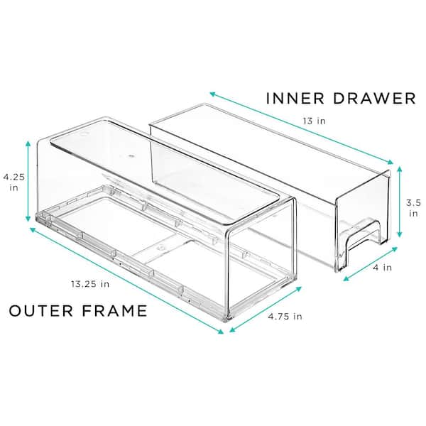 Moretoes Fridge Drawers 3 Pack Clear Stackable Pull Out Refrigerator  Organizer Bins, Kitchen Organization Cabinet Fridge Organizer, Pantry