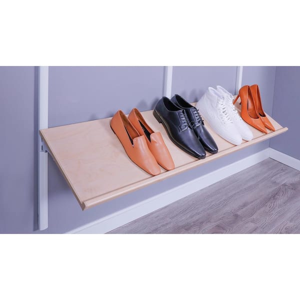 Everbilt Genevieve 4 ft. Birch Adjustable Closet Organizer Shoe Rack 90455  - The Home Depot