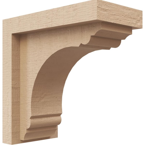 Ekena Millwork 3 in. x 6 in. x 6 in. Series 1 Classic Warren Rough Cedar Woodgrain Timberthane Polyurethane Corbel, Primed Tan