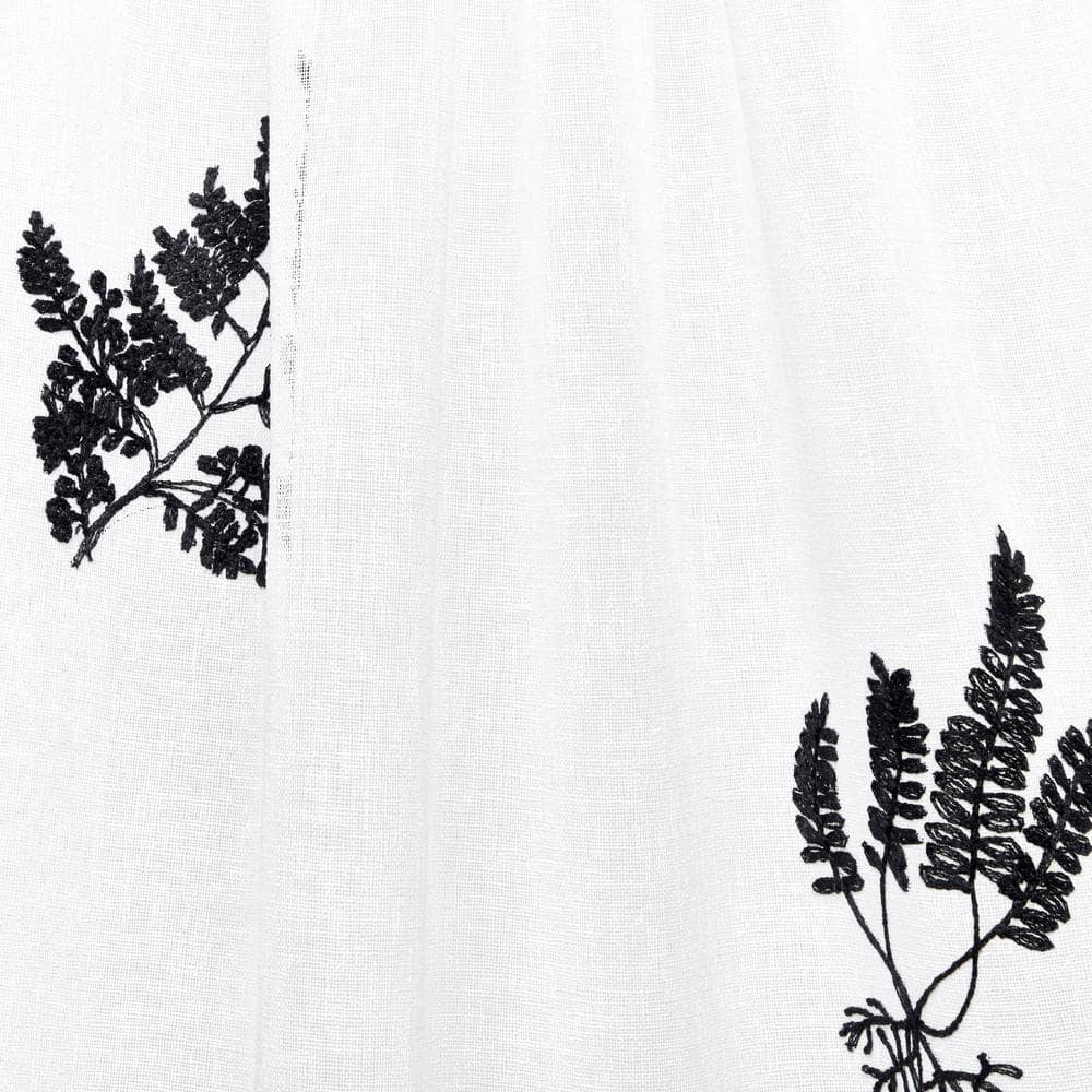 Black Sheer Polyester Rod Pocket Curtain Panels, Set of 2
