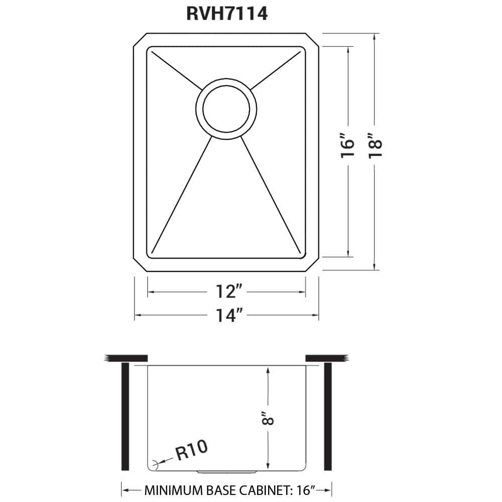 Ruvati 14-inch Stainless Steel Undermount Bar Prep Sink