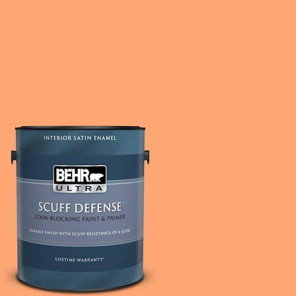 BEHR ULTRA 1 gal. #240B-4 Marmalade Extra Durable Satin Enamel Interior Paint & Primer
