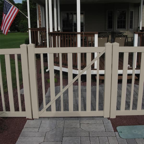 Atlantis 4.5 ft. W x 4 ft. H Khaki Vinyl Pool Fence Gate
