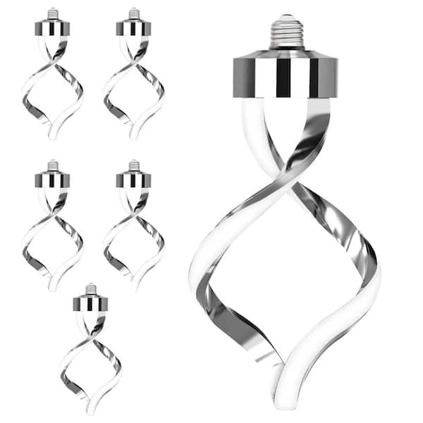 Feit Electric 60-Watt Equivalent Dimmable Oversized Spiral E26 LED Light Bulb Chrome Finish, Frosted Lens Bright White 3000K (6-Pack)