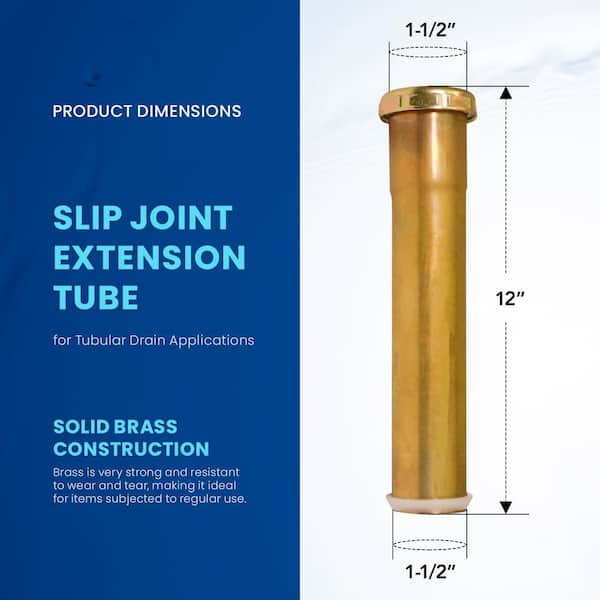 Plumb Pak Slip Joint Extension Tube – 1-1/2″ X 6″ – 22 Gauge Chrome Finish – Durable Sink Drain Pipe Replacement