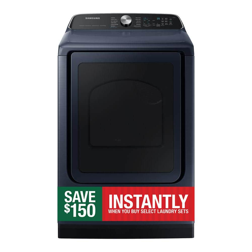 Samsung 7.4 cu. ft. Smart Vented Electric Dryer with Pet Care Dry and Steam Sanitize+ in Brushed Navy Blue