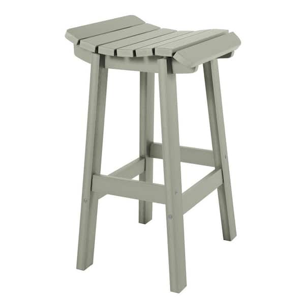 Highwood Summit Square Eucalyptus Recycled Plastic Bar Height Outdoor Bar Stool