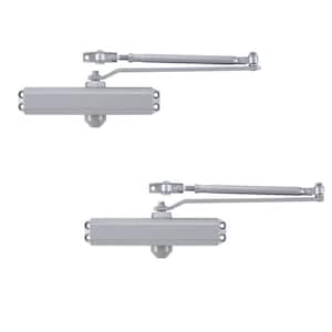 Size 1-5 Heavy Duty Commercial Door Closer-3 Mounting Styles- ANSI Grade 1, UL 3-Hour Fire, ADA-Aluminum Finish- 2 Pack