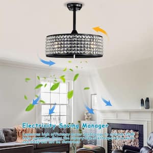 20.67 in. Indoor Black Ceiling Fan with No Bulbs Included and Remote Included