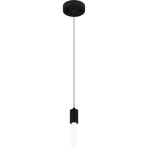 Bellingham 8-Watt Matte Black Integrated LED Mini Pendant with Acrylic Shade